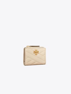 Tory Burch Kira Chevron Bi-fold Wallet In New Cream