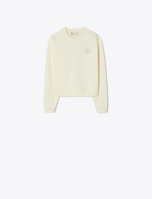 Tory Burch Heavy French Terry Sweatshirt In Ivory ModeSens