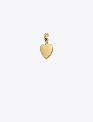 Tory Burch Heart Charm In Tory Gold