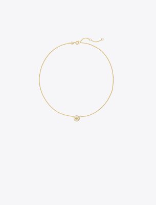 Tory Burch Kira Pendant Necklace In Tory Gold/tory Silver