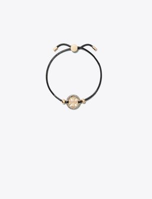 Tory Burch Miller Slider Bracelet In Tory Gold/black/crystal