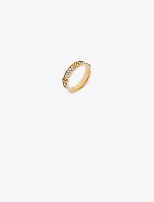 Tory Burch Miller Stud Ring In Tory Gold/crystal