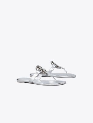 Tory Burch Miller Pavé Sandal In Silver/silver