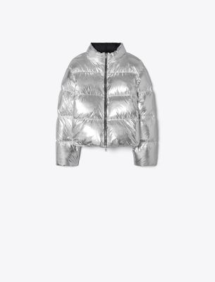 Tory Sport Tory Burch Classic Down Puffer In Silver