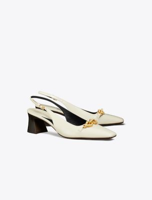 Tory Burch Jessa Slingback Pump In Light Cream/gold
