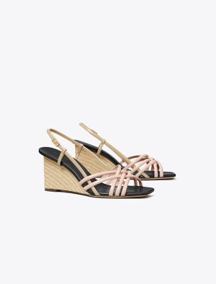 TORY BURCH MULTI-STRAP ESPADRILLE WEDGE SANDAL