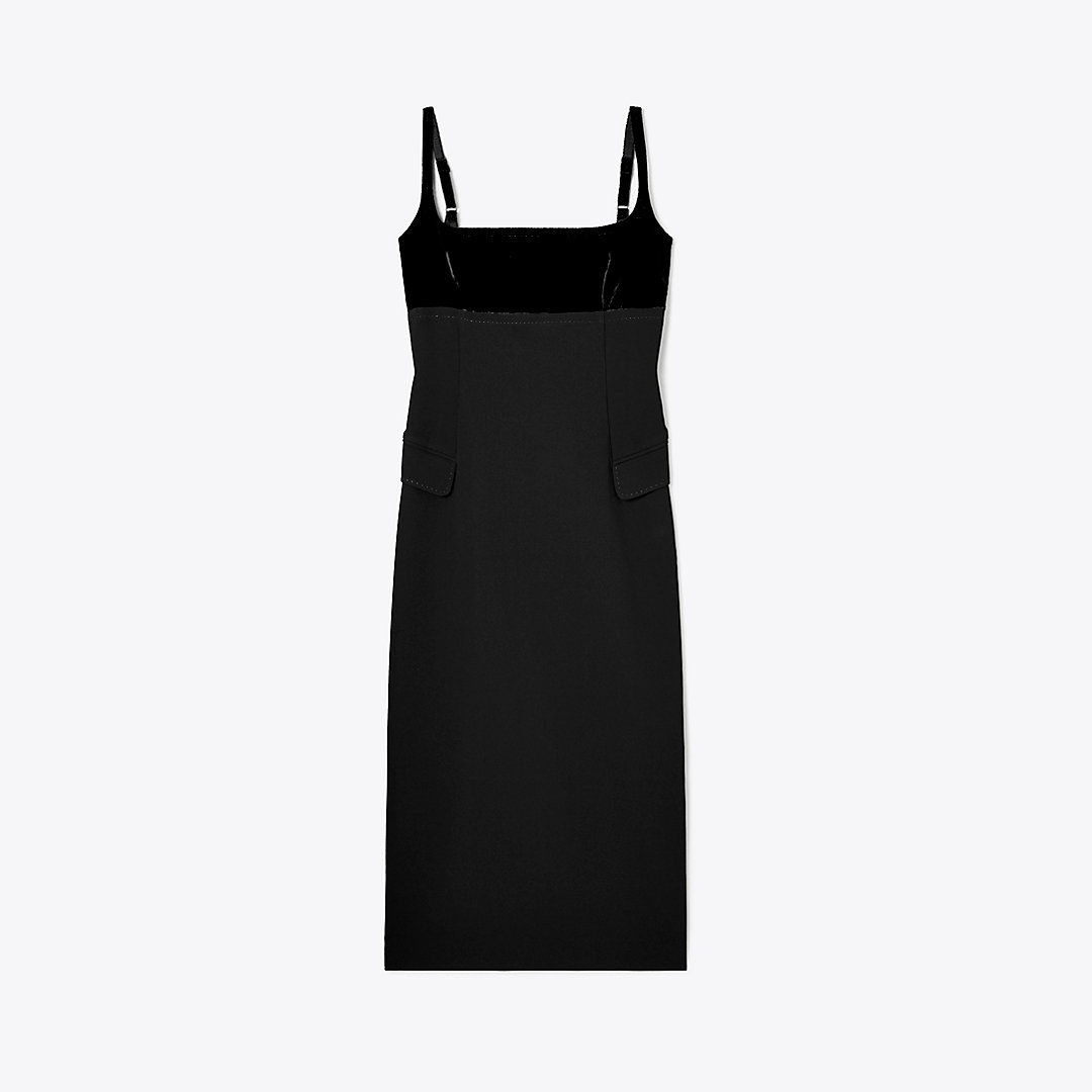 Shop Tory Burch Crepe Slip Dress In Black