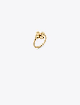 Tory Burch Kira Clover Ring In Tory Gold