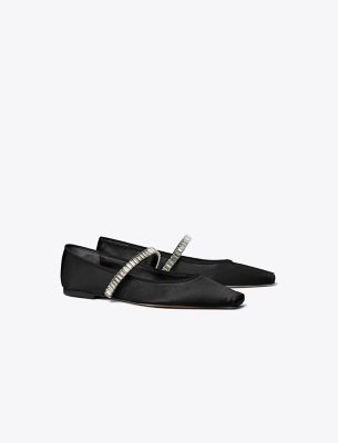 Tory Burch Crystal Ballet In Perfect Black/black Diamond