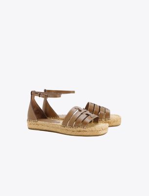 Shop Tory Burch Ines Multi-strap Espadrille Sandal In Wild Mushroom