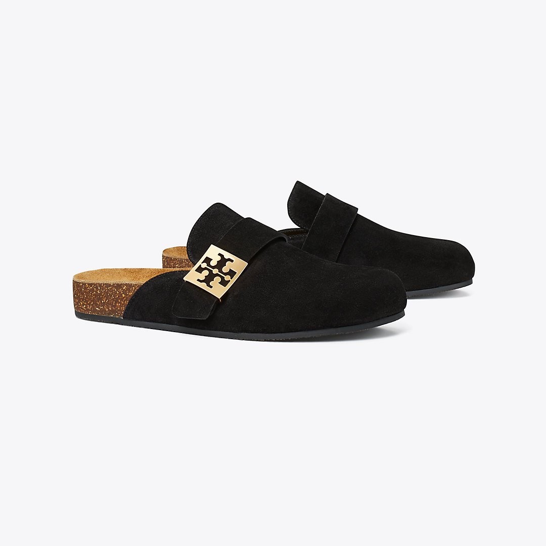 Tory Burch Suede Mellow Mule In Perfect Black