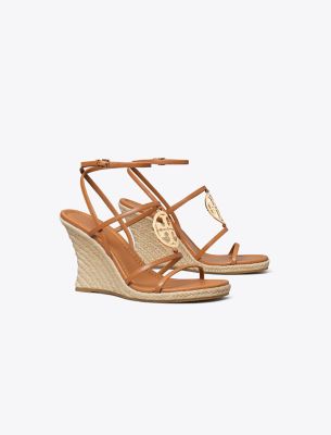 Shop Tory Burch Capri Miller Espadrille Wedge Sandal In Caramel Corn/gold