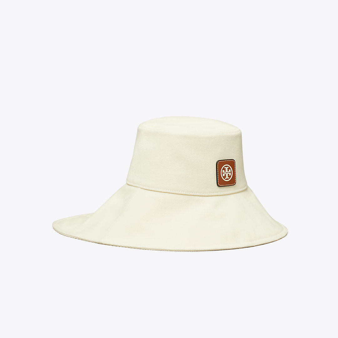 Tory Burch Wide Brim Hat In Ivory Pearl