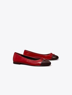 Tory Burch Cap-toe Ballet In Brick Lane/coco