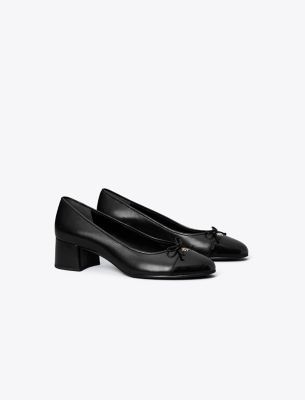Tory Burch 45mm Cap Toe Pumps Perfect Black / Perfect Black In Perfect Black/perfect Black