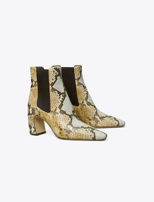 Tory Burch Banana Embossed Chelsea Ankle Boots In Washed Lavender/testa Di Moro