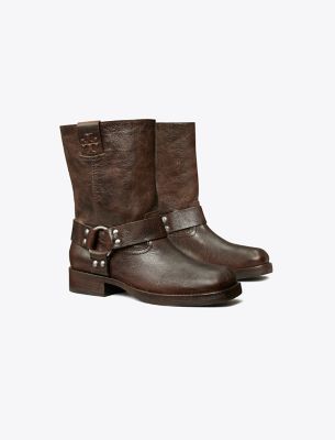 Tory Burch Double T Moto Boot In Sugar Brown ModeSens