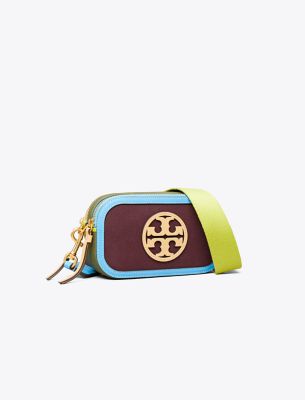 Tory Burch Miller Canvas Mini Crossbody Bag In Midnight Wine