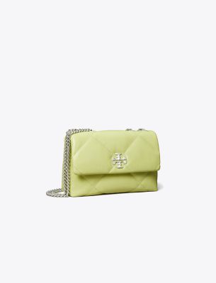 Tory Burch Small Kira Diamond Quilt Convertible Shoulder Bag In Fresh Pear