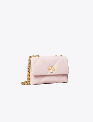 Tory Burch Small Kira Diamond Quilt Convertible Shoulder Bag In Rose Salt