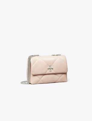 Tory Burch Small Kira Diamond Quilt Convertible Shoulder Bag In Soft Pink