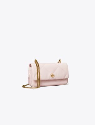 Tory Burch Mini Kira Diamond Quilt Flap Bag In Rose Salt