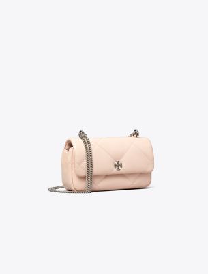 Tory Burch Mini Kira Diamond Quilt Flap Bag In Soft Pink