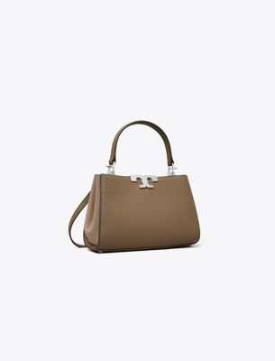 Tory Burch Mini Eleanor Pebbled Satchel In Wild Mushroom