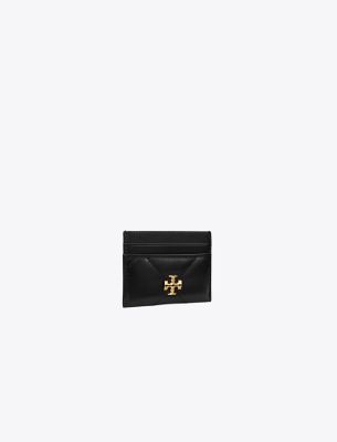 Tory Burch Kira Chevron Diamond Quilt Card Case Black In Black