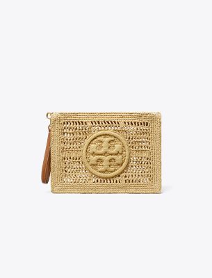 Tory Burch Ella Hand Crochet Wristlet In Natural