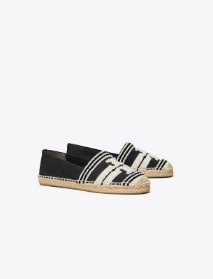 Shop Tory Burch Double T Espadrille In Nero/light Alabaster