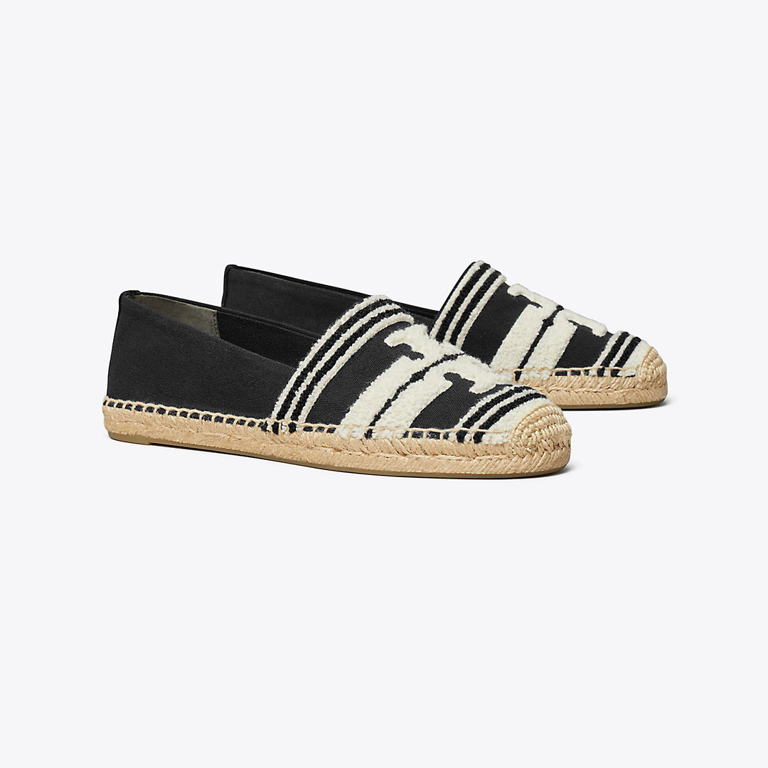 Shop Tory Burch Double T Espadrille In Nero/light Alabaster