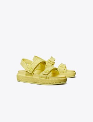 Tory Burch Kira Burch Sandal In Lemon Mist/new Ivory