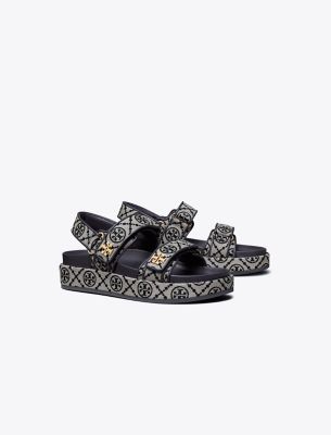 Tory Burch 35mm T Mono Kira Sport Jacquard Sandals In Perfect Navy