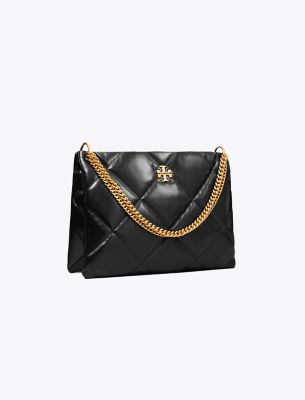 Tory Burch Large Kira Diamond Quilt Shoulder Bag In Black
