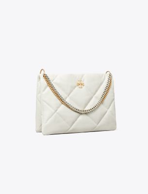 Tory Burch Kira Diamond Quilt Shoulder Bag In Blanc