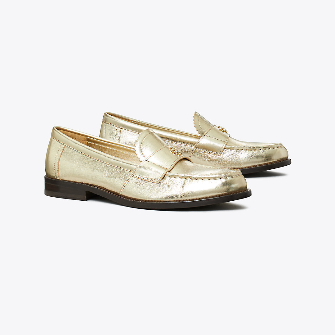 Shop Tory Burch Classic Loafer In Spark Gold/platino