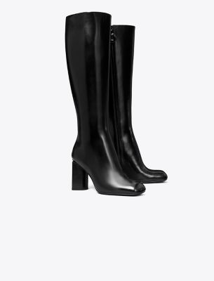 Tory Burch Banana 70mm Leather Boots In Perfect Black