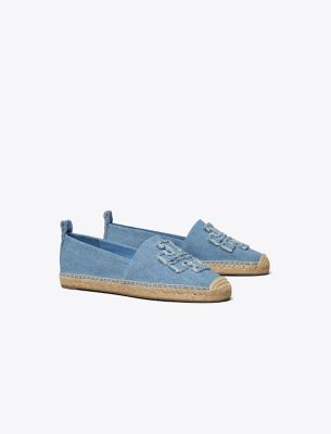 Tory Burch Double T Espadrilles Denim In Denim