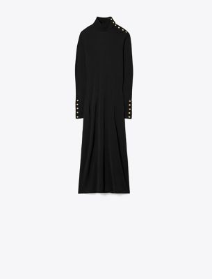 Tory Burch Jersey Turtleneck Dress In Black