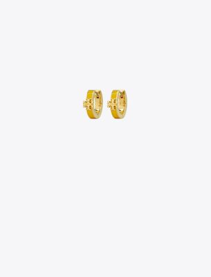 Tory Burch Kira Enamel Huggie Earring In Gold