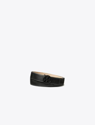 Tory Burch 1" Miller Crystal Embellished Belt In Perfect Black/jet
