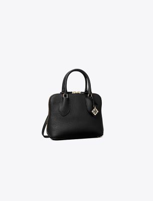 Tory Burch Mini Swing Pebbled Leather Bag In Black
