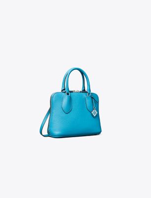 Tory Burch Mini Swing Satchel In Blue Munsell