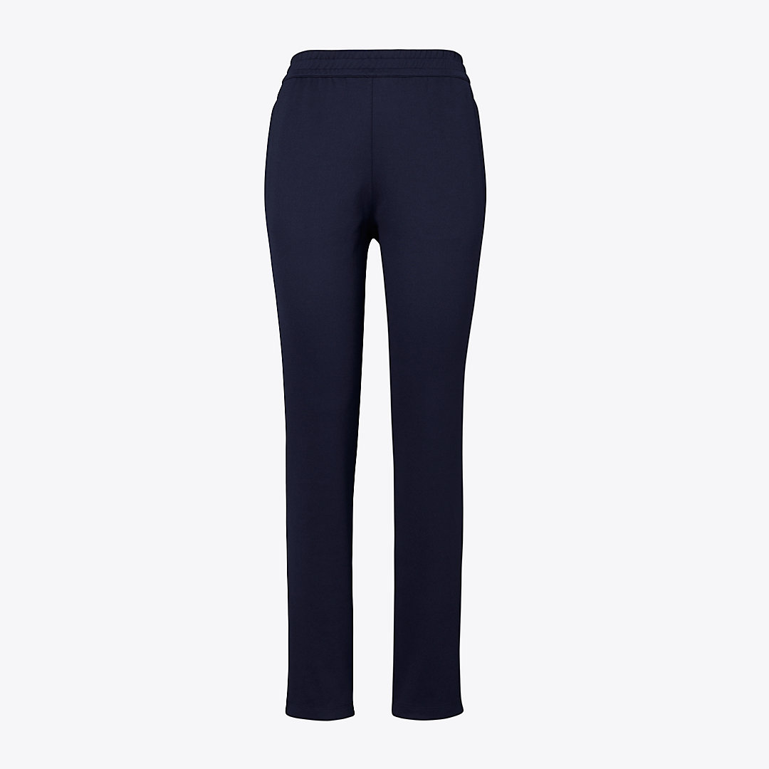 Tory Sport Tory Burch Double Knit Track Pant In Tory Navy/new Ivory