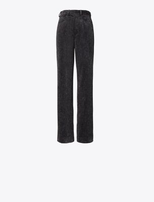 Tory Burch Wide-leg Corduroy Pant In Flecked Charcoal