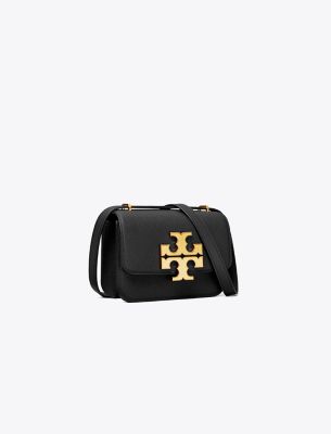 Shop Tory Burch Small Eleanor Pebbled Bag In Black