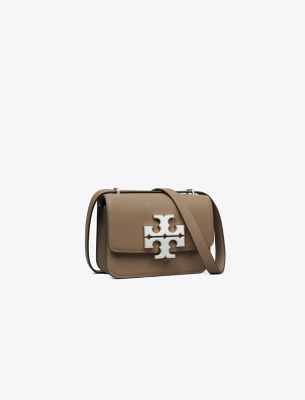 Tory Burch Small Eleanor Pebbled Bag In Brown