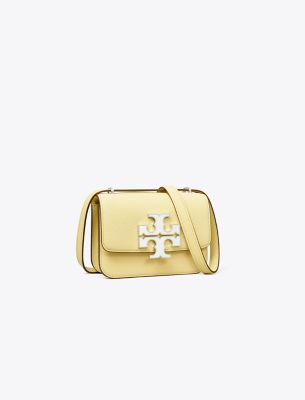 Tory Burch Small Eleanor Pebbled Bag In Lemon Sugar