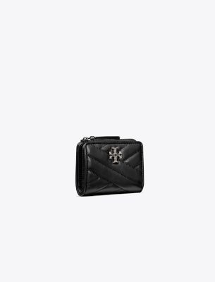 Tory Burch Kira Chevron Pavé Logo Bi-fold Wallet In Black